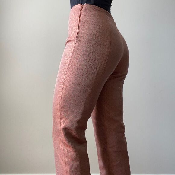 BCBGMAXAZRIA High Waisted Shimmer Dress Pants w/ Linked Chain Pattern - Picture 1 of 10